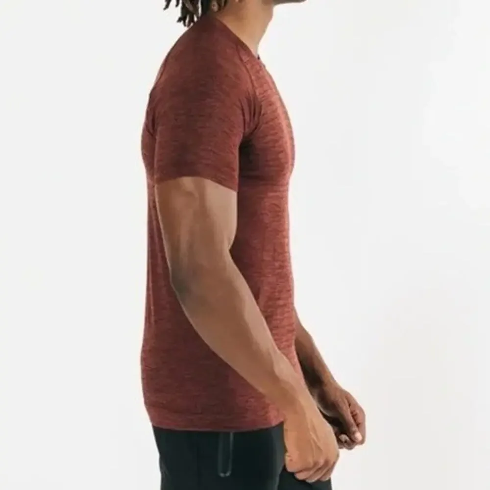 Alphalete Hero Seamless Tee Short Sleeve in Sparrow Crew Neck Shirt